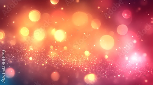 Festive bokeh lights with glitter, and dark. photo