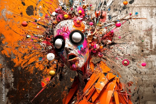 Hallucination and sleep. Metaphorical neurological disorders perceptions of a mental illusion. Hallucination - due to neurological disorders: abstract image of health condition. Brain fog. photo