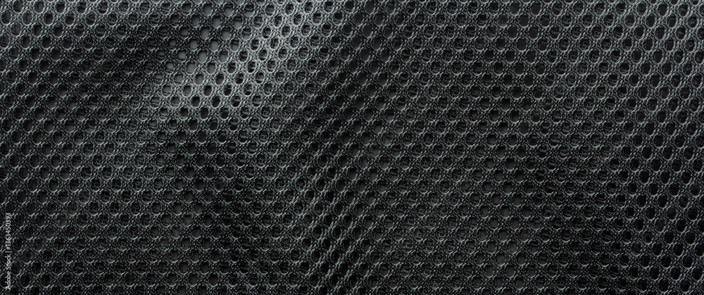 Close-up of mesh fabric with a wavy surface, a material widely used in athletic apparel
