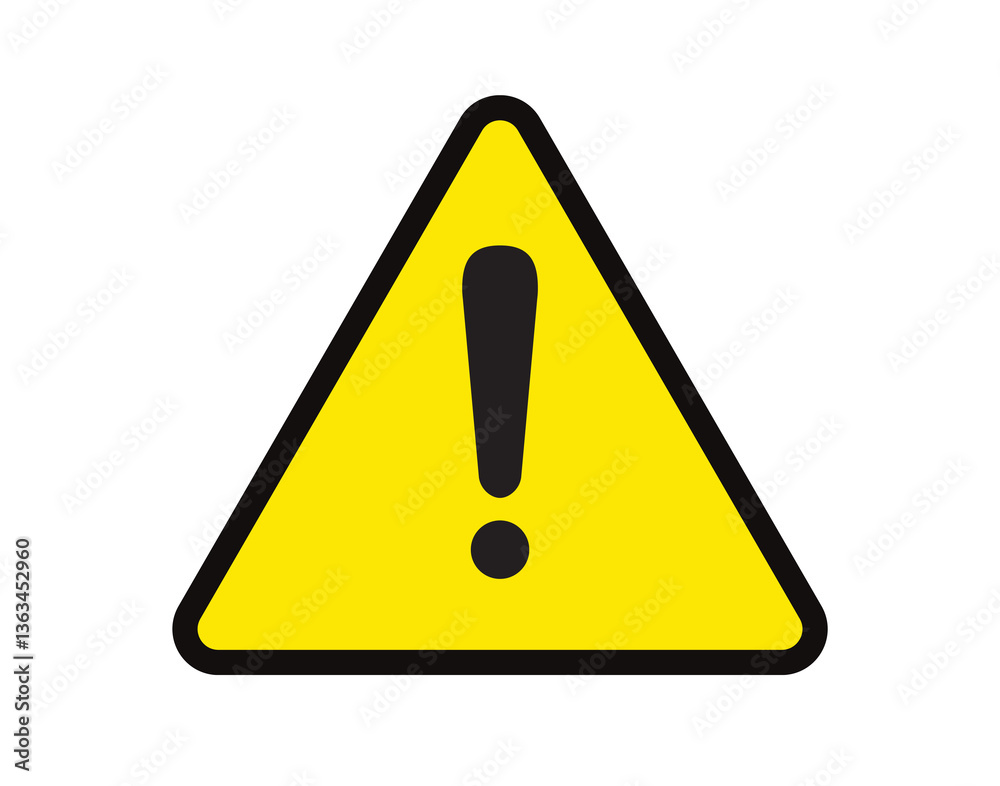 Yellow warning danger sign. Simple vector icon. Yellow warning danger sign. Simple vector icon.