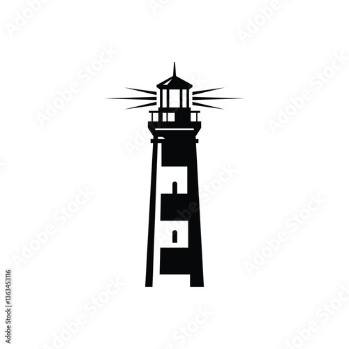 lighthouse on white background