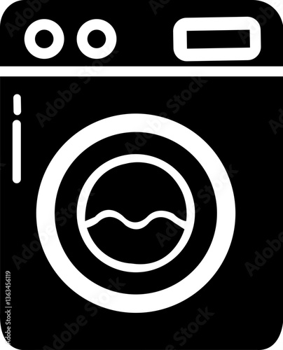 washing machine vector illustration on a white background, water, dresses