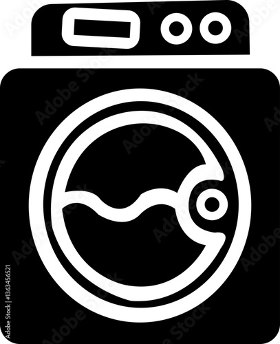 washing machine vector illustration on a white background, water, dresses