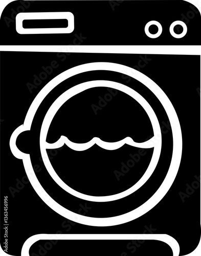 washing machine vector illustration on a white background, water, dresses