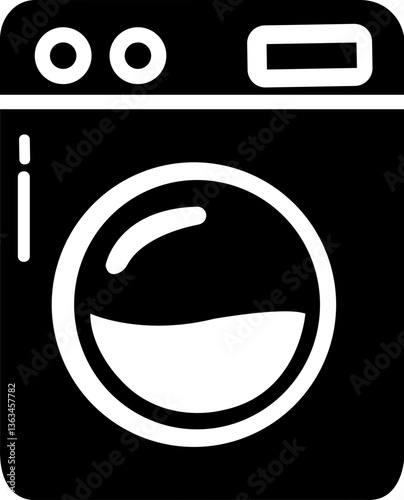 washing machine vector illustration on a white background, water, dresses