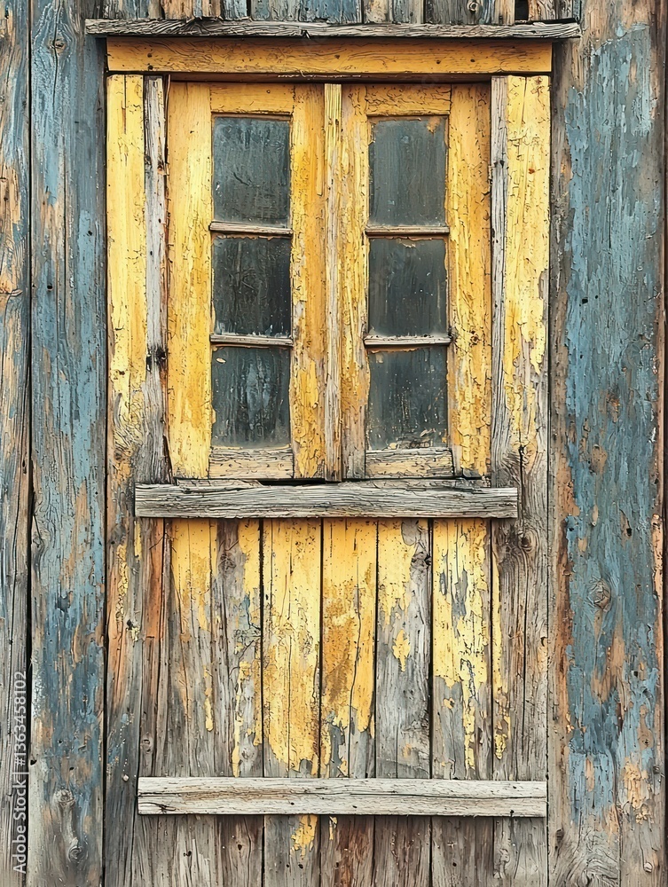 Rustic Charm: A Weathered Wooden Window Rustic Charm: A Weathered Wooden Window