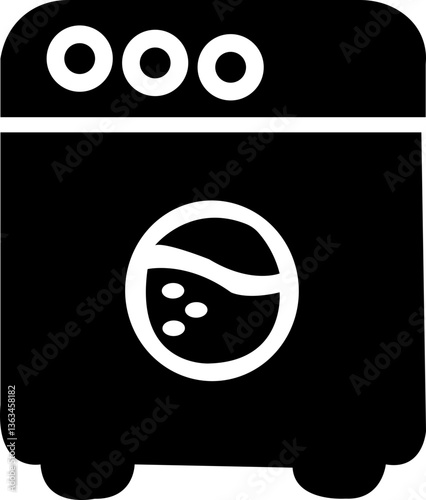 washing machine vector illustration on a white background, water, dresses