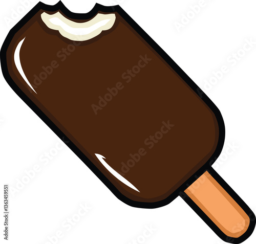 Chocolate Popsicles Vector Illustration, Cartoon Clipart, and Line Art Design
