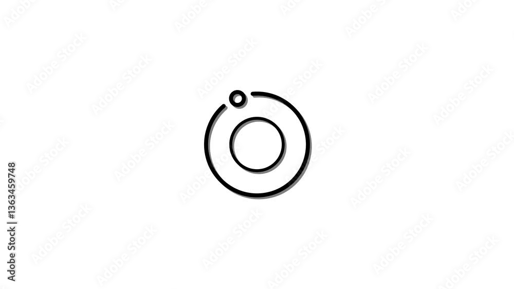 Animated stellite linear icon. Rotating around globe. Earth and moon orbiting model Animated stellite linear icon. Rotating around globe. Earth and moon orbiting model