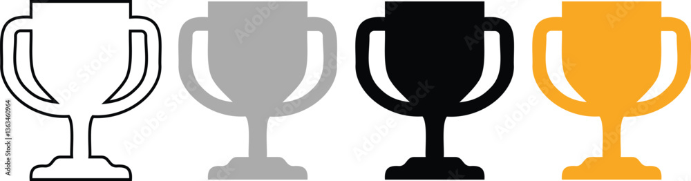 Winners trophy cup icon vector, Trophy cup set Winners trophy cup icon vector, Trophy cup set