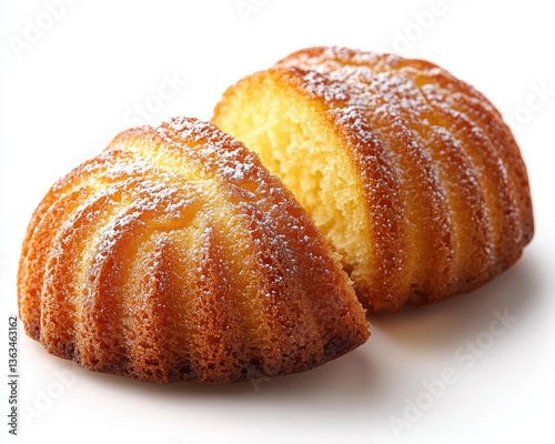 Wallpaper Mural Deliciously baked madeleine cakes dusted with powdered sugar on a white background Torontodigital.ca