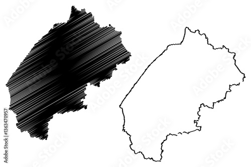 Lviv Oblast (Administrative divisions of Ukraine, Oblasts of Ukraine) map vector illustration, scribble sketch L’vivshchyna map