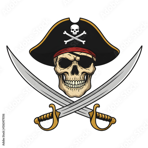 pirate skull and cross swords