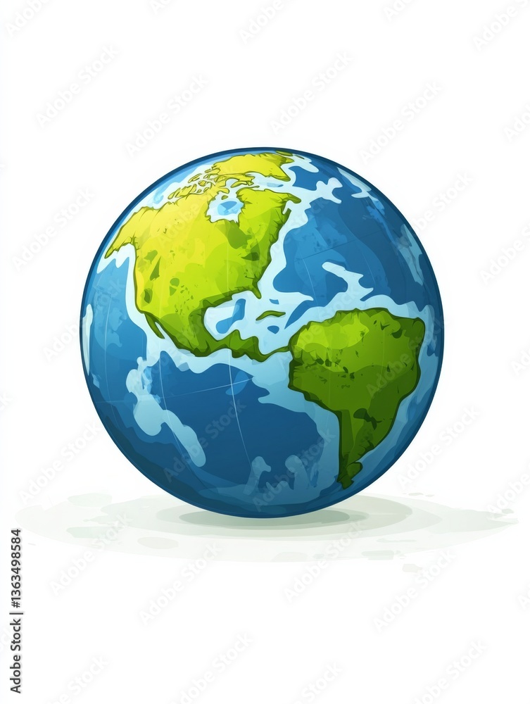 Naklejka premium the Earth globe in green and blue