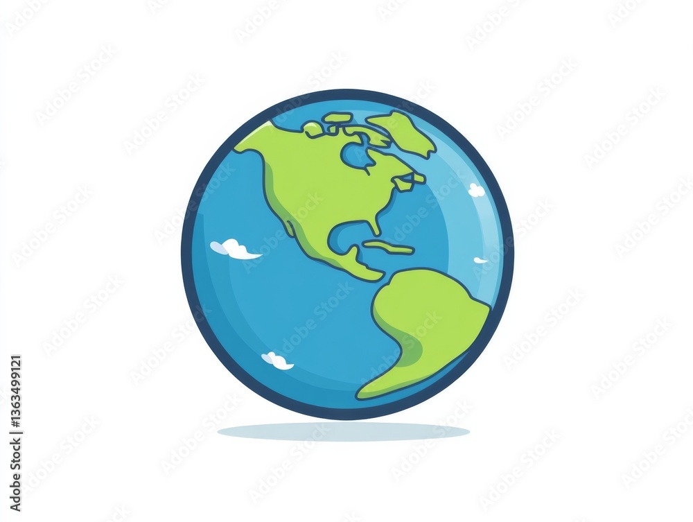the Earth globe in blue and green the Earth globe in blue and green