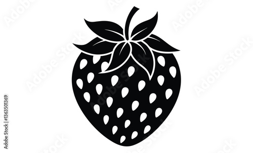 Strawberry fruit icon art silhouette, strawberry icon vector design