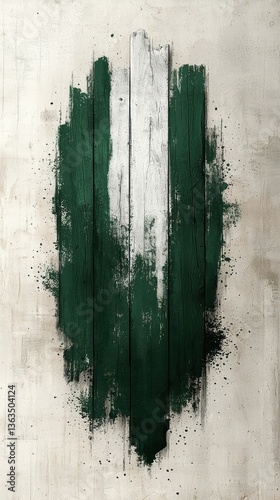 Abstract Nigerian Flag on Wooden Texture