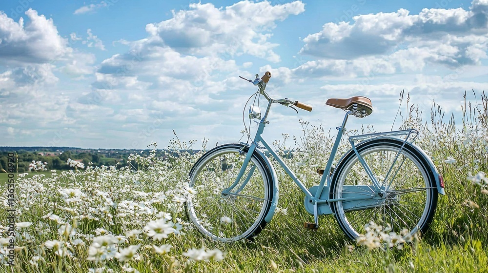 Fototapeta premium A Vintage Summer Journey Through a Blooming Meadow.