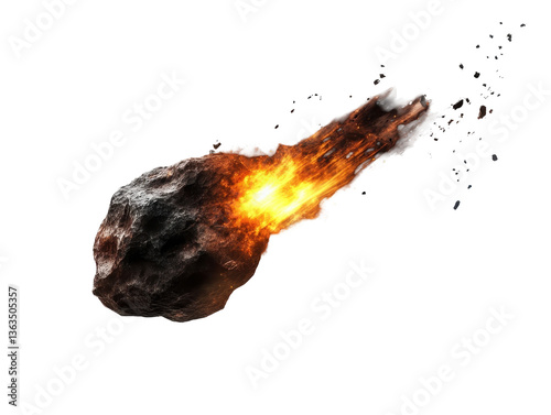 Isolated Breaking Meteorite photo