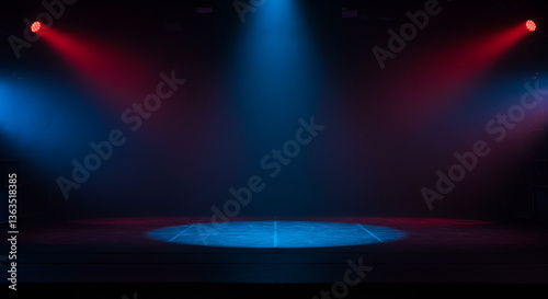 Colorful stage lighting for a concert or dance performance 