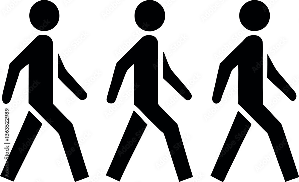 Vector Silhouette of Multiple People Running Vector Silhouette of Multiple People Running