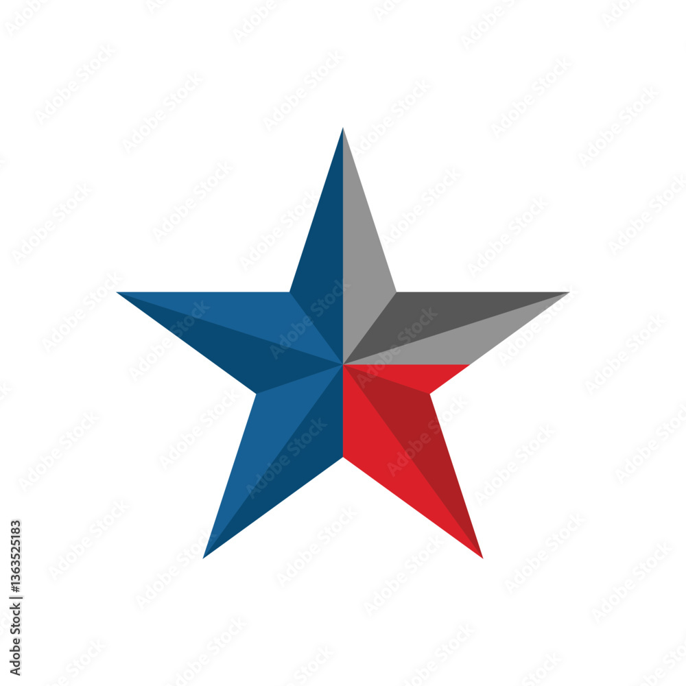 Fototapeta premium red star isolated on white