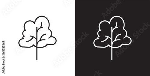 Tree icon vector. Icon of tree and leaf, Botanical icon, Tropical vector illustration in transparent and black background. 