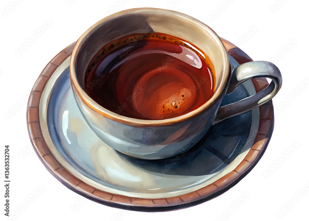 Aromatic Cup of Tea on a Saucer A Delightful Morning Beverage