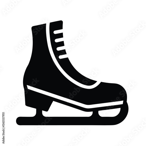 Editable Sport gear ice skate silhouette Vector illustration