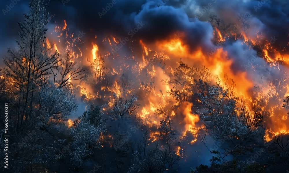 Infernal Hillside: A Fiery Spectacle of Nature's Wrath Infernal Hillside: A Fiery Spectacle of Nature's Wrath