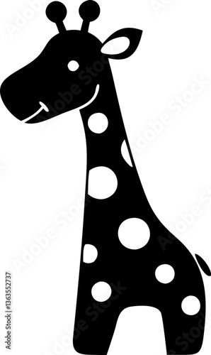 inimalist giraffe icon,children's book art