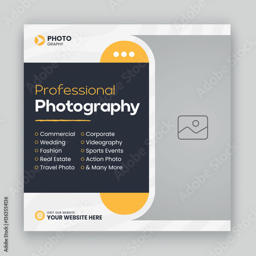 Digital photography services social media post and web banner template