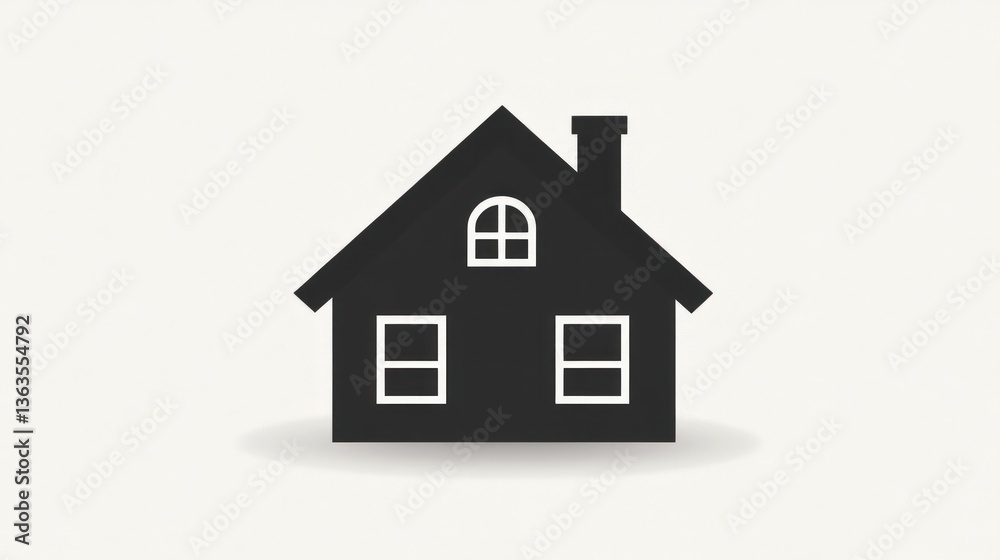 Simple house icon, white background, home design Simple house icon, white background, home design