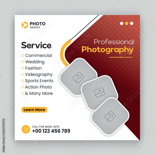 Digital photography services social media post and web banner template