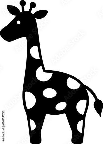 inimalist giraffe icon,children's book art