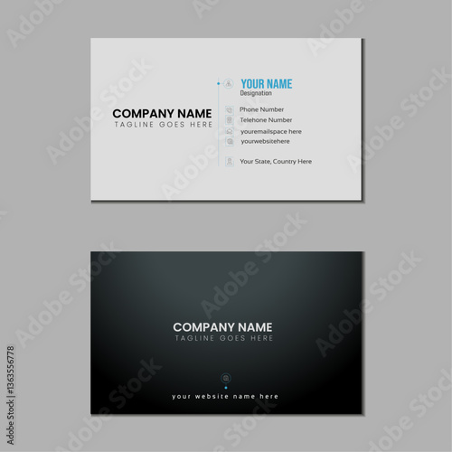 Minimal Professional Business Card Design Template for Corporate and Creative Branding