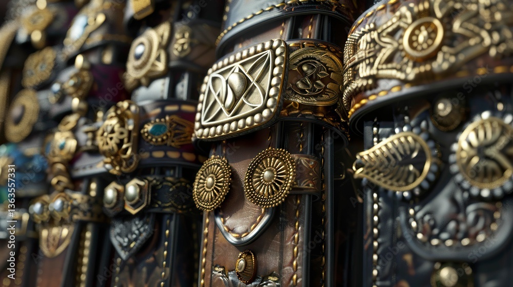 Fototapeta premium A photo of fashionable belts