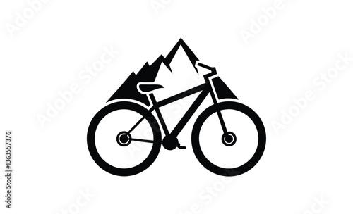 Mountain bike vector icon silhouette, silhouette mountain bike vector 