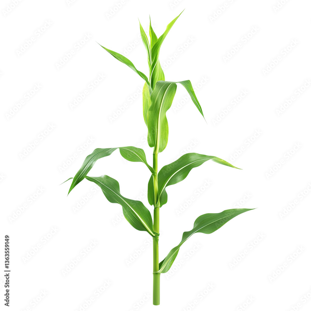 Fototapeta premium Young Corn Plant with Field Growth.