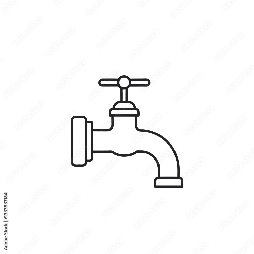 water tap line art on white background water tap line art on white background
