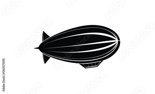Airship dirigible blimp silhouette, airship dirigible, blimp, transport detailed simple style logo icon vector illustration isolated 