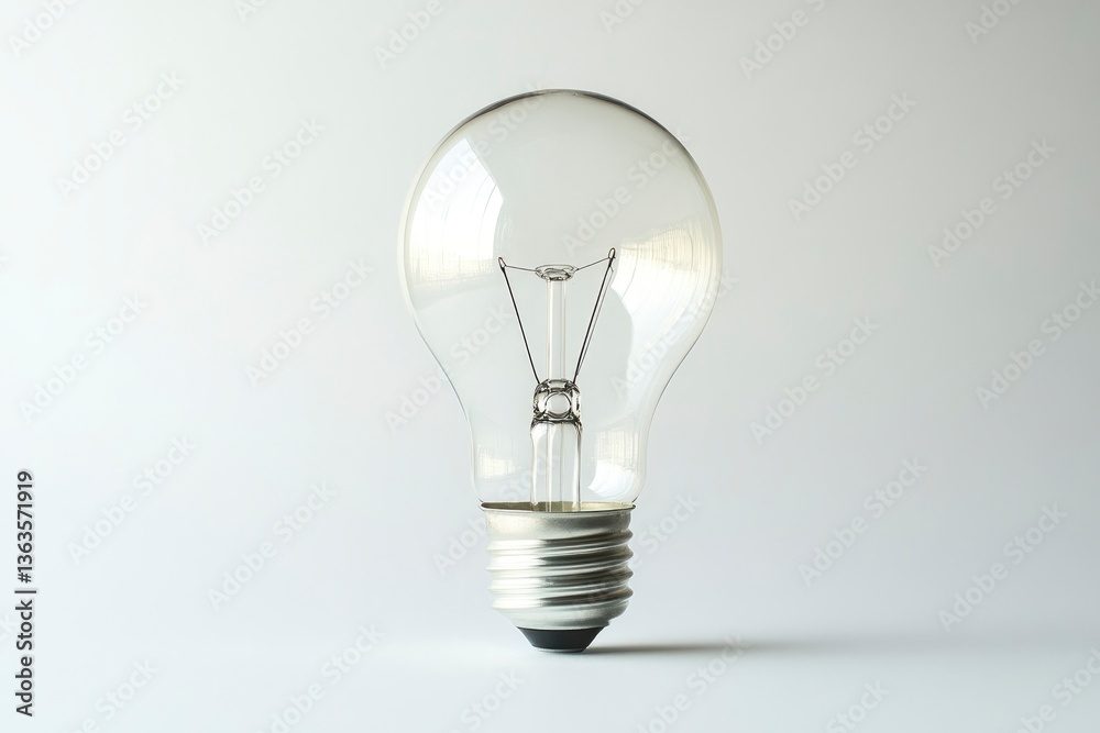 Light Bulb Close-up on White Background Symbolizing Idea and Innovation Light Bulb Close-up on White Background Symbolizing Idea and Innovation