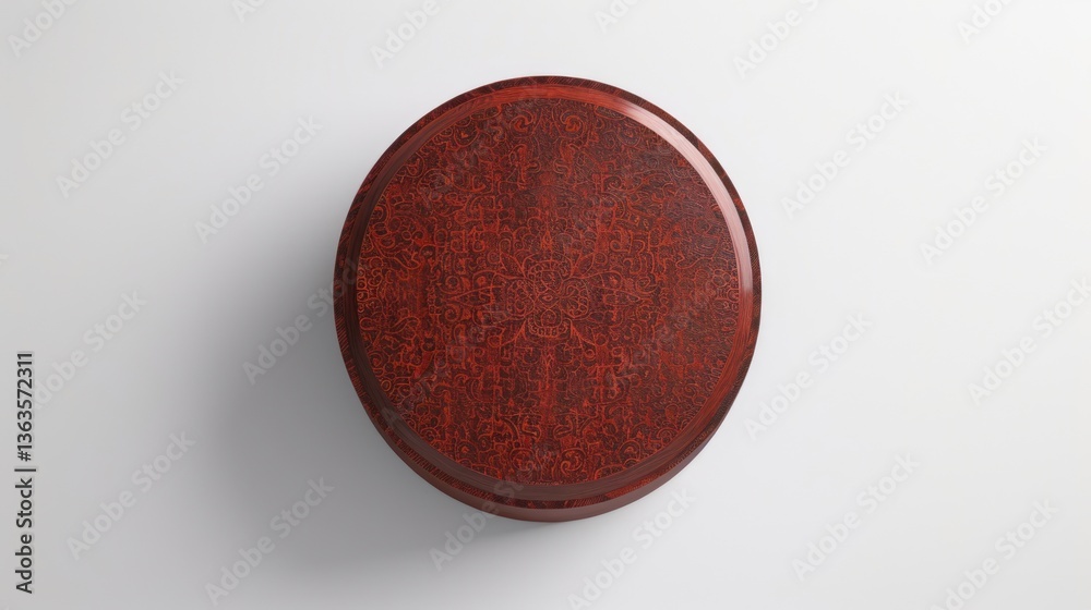 Intricate Red Lacquerware Box with Detailed Floral and Geometric Patterns Traditional Craftsma Intricate Red Lacquerware Box with Detailed Floral and Geometric Patterns Traditional Craftsma