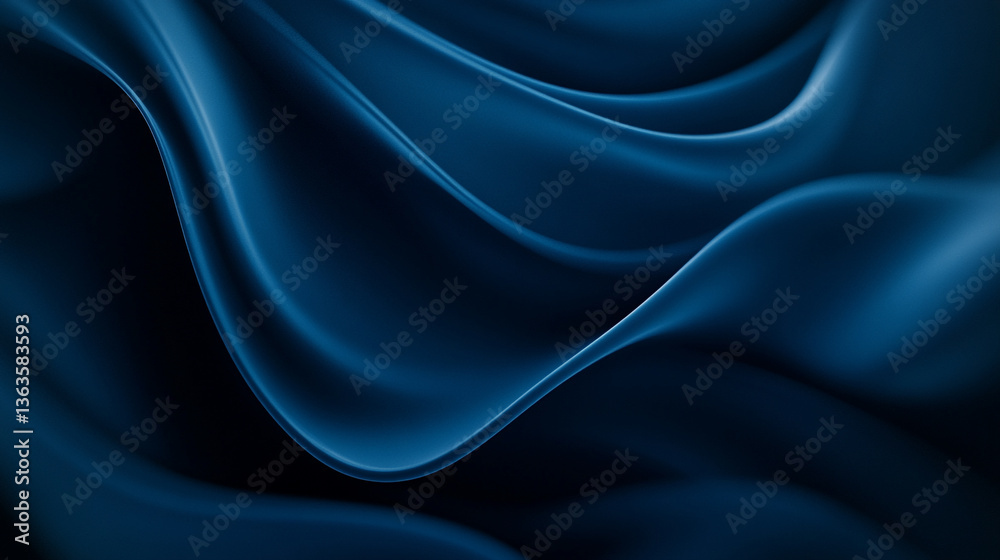 custom made wallpaper toronto digitalAbstract dark blue fabric flowing smoothly with soft curves and subtle light and shadow detail texture
