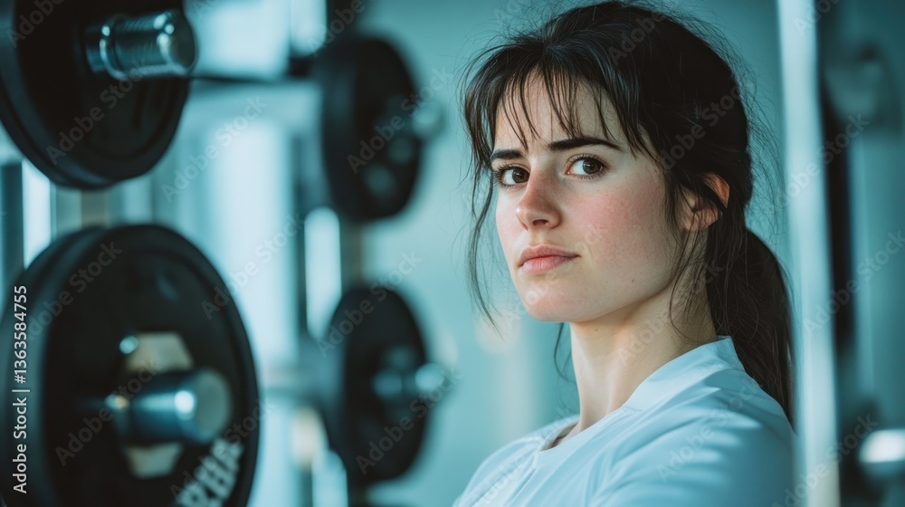 Obraz premium Determined Athlete at the Gym