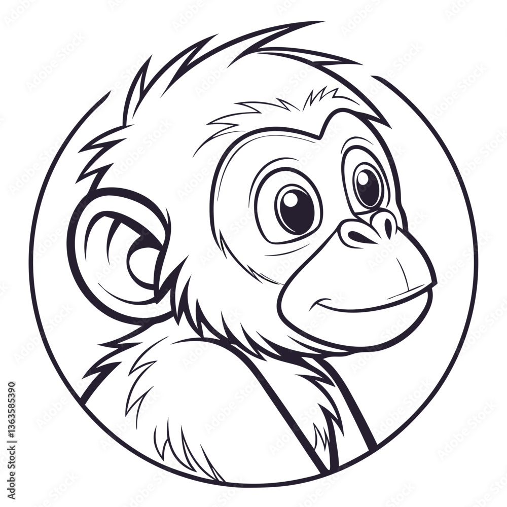 Obraz premium Cute monkey illustration with a playful expression