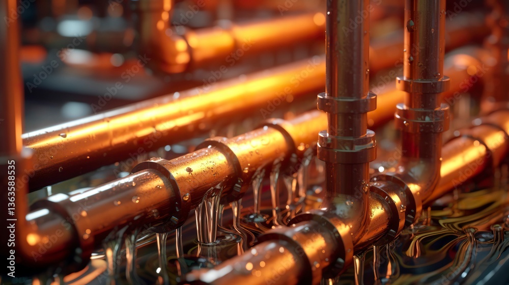 Naklejka premium A photo of leaky pipes