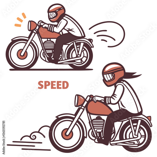 motorcycle rider on a white background with the words quot speed
