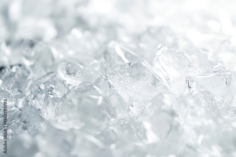 Close-up of Fresh Ice Cubes Sparkling with Light for Refreshment Close-up of Fresh Ice Cubes Sparkling with Light for Refreshment