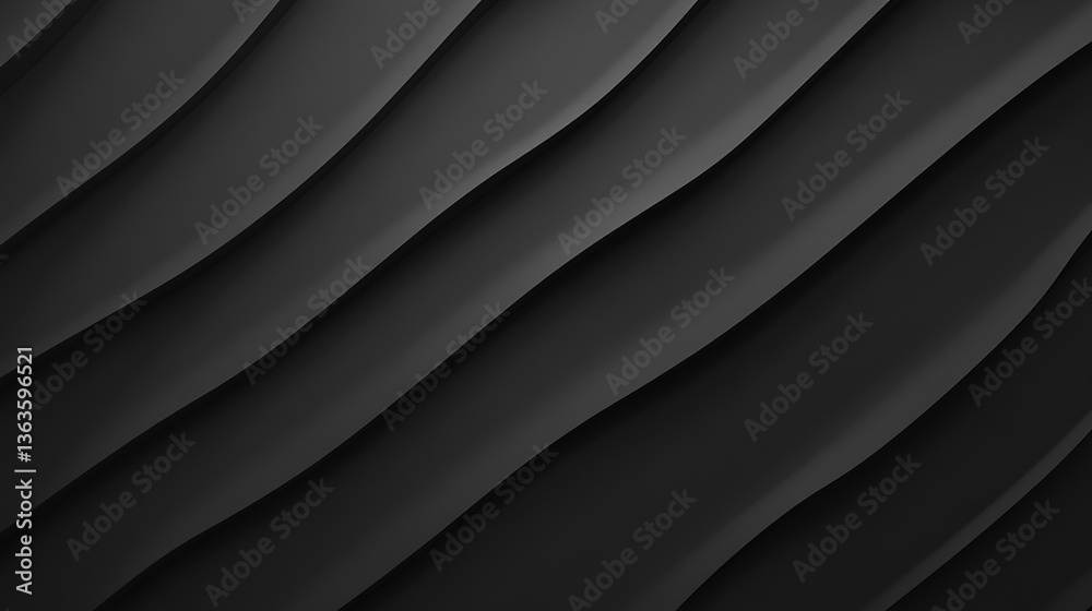 Obraz premium A close up of dark gray smooth wavy lines creating an abstract and modern background pattern design